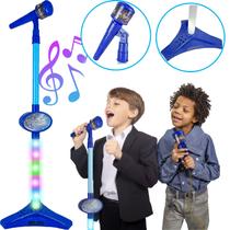 Microfone Infantil Ajustável Azul Para Meninos Conecta Celular - Bee Toys