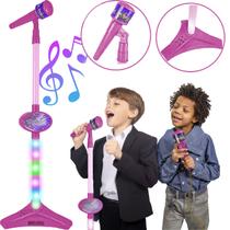 Microfone Infantil Ajustável Rosa Para Meninas Conecta Celular - Bee Toys