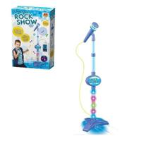 Microfone Infantil Azul Com Pedestal - Rock Show - Dm Toys