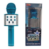 Microfone Infantil Bluetooth Star Voice Azul ZoopToys