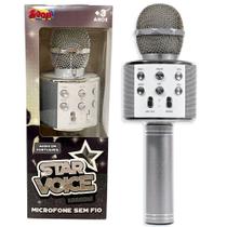 Microfone Infantil Bluetooth Star Voice Prata ZoopToys