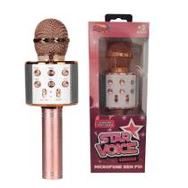 Microfone infantil bluetooth star voice rose gold zoop toys