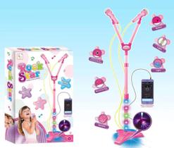 Microfone Infantil Brinquedo Duplo Mp3 Entrada Para Celular. - toys