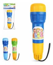 Microfone Infantil Brinquedo Musical 15cm Azul Rosa