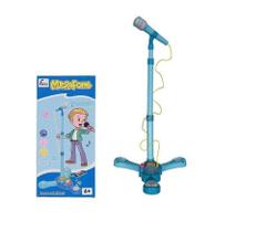 Microfone Infantil Brinquedo Musical Com Pedestal Luzes - BRASKIT