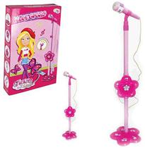 Microfone Infantil C/ Pedestal Glam Girls Conecta com Celular