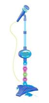 Microfone Infantil C/Pedestal Som Luz Conecta Celular e MP3