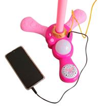 Microfone infantil com amplificador karaoke e pedestal com luz e som Microfone infantil com amplificador karaoke e pedestal com luz e som