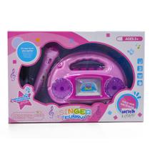 Microfone Infantil com Caixa de SOM Musica Divertido Meninas