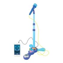 Microfone infantil com pedestal luz musical bw139az azul kids Microfone infantil com pedestal luz musical bw139az azul kids