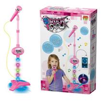 Microfone Infantil com Pedestal ROCK SHOW Rosa DM TOYS DMT5898