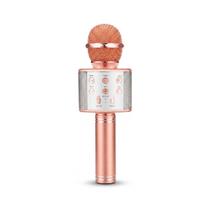 Microfone Infantil de Karaoke Efeito De Voz Recarregável Sem Fio Bluetooth Cor:Ouro