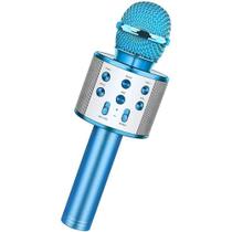 Microfone Infantil de Karaokê sem Fio Bluetooth WS-858 com Auto-Tune Azul OEM Microfone Infantil de Karaokê sem Fio Bluetooth WS-858 com Auto-Tune Azul OEM