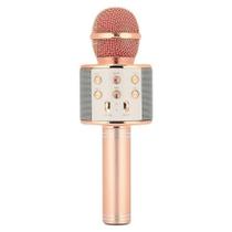 Microfone Infantil de Karaokê sem Fio Bluetooth Ws-858 com Auto-Tune Rosê Oem Microfone Infantil de Karaokê sem Fio Bluetooth Ws-858 com Auto-Tune Rosê Oem