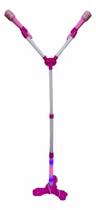 Microfone Infantil Duplo Musical Karaokê Rosa Brinquedo