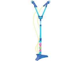 Microfone Infantil Duplo Pedestal Rock Show - DM Toys