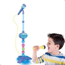Microfone Infantil Karaoke Brinquedo Menino Pedestal Com Som Luz Conecta Celular Capo P2