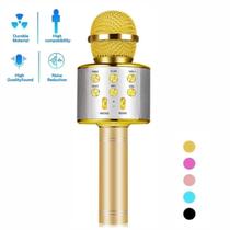 Microfone Infantil Karaoke C/Vozes Divertidas Gravação Gold - 9H