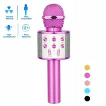 Microfone Infantil Karaoke C/Vozes Divertidas Gravação Rosa