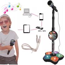 Microfone Infantil Karaoke Kid Star Conecta Com celular Luz