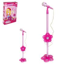 Microfone Infantil Karaokê Pedestal Regulável até 106cm Glam Girls - Wellkids