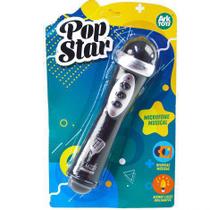 Microfone Infantil Musical Pop Star Preto
