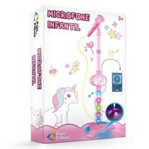 Microfone Infantil Pedestal Luz Som Conecta Celular P&Filhos