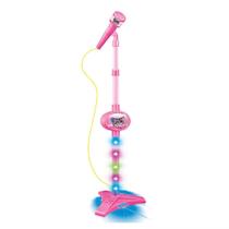 Microfone Infantil Pedestal Som Luz Conecta Celular