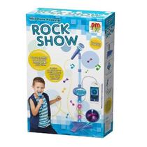 Microfone Infantil Rock Show Azul Com Luzes - Dm Toys 5897