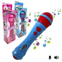 Microfone Infantil Sai Voz de verdade Toca Musica Brinquedo