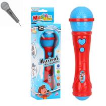 Microfone Infantil Sai Voz De Verdade Toca Musica Brinquedo + pilhas