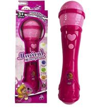 Microfone Infantil Sai Voz De Verdade Toca Musica Divertido - ROSA