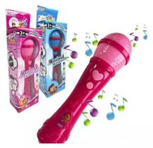 Microfone Infantil Sai Voz Toca Musica Brinquedo Musica