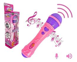 Microfone Infantil Sai Voz Toca Musica Brinquedo Musical