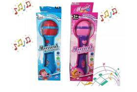 Microfone Infantil Sai Voz Toca Musica Brinquedo Musical - BBLK