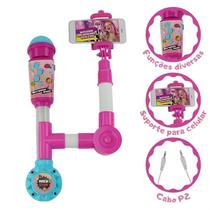 Microfone Infantil Suporte Para Celular E Cabo P2 Bbr Toys Microfone Infantil Suporte Para Celular E Cabo P2 Bbr Toys