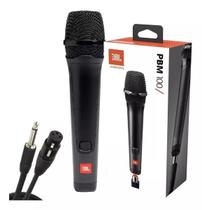 Microfone Jbl C/ Cabo PBM100 Preto Karaokê PartyBox Dinâmico