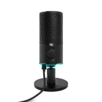 Microfone JBL Quantum Stream, Condensador Duplo, Com Fio, Led Preto