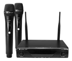 Microfone Kadosh Duplo Sem Fio Uhf Display 100 Canais K-412m