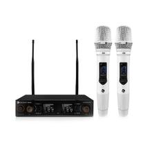 Microfone Kadosh K-502M Branco Duplo Sem Fio Recarregável Profissional - K502M
