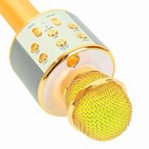 Microfone Karaoke Bluetooth Microfone Bluetooth Dourado