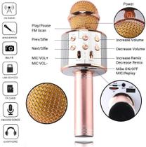 Microfone Karaoke Bluetooth Microfone Bluetooth - Dourado - Xtrad