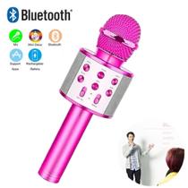 Microfone Karaoke Bluetooth Recarregavel Sem Fio Rosa Fucsia - Karaoke Show - ATURN SHOP