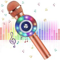 Microfone Karaokê Bluetooth Sd Usb Com 4 Efeitos De Voz Ws-669 Rose - Xtrad