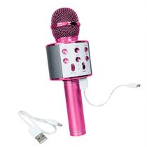 Microfone Karaoke Bluetooth Sem Fio Liba Reporter Rosa Pink