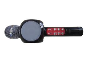 Microfone karaokê com entrada USB, Cartão de memória, bluetooth e rádio FM