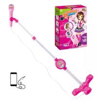 Microfone Karaoke com Pedestal Use no Celular Musica Menina Cantar Criança