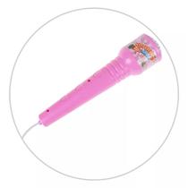 Microfone Karaokê Com Pedestral Use No Celular Luzes Menina Cantar Criança