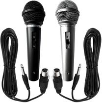 Microfone Karaoke Duplo Igreja Bar Palestra Com 2 Cabos Microfone Karaoke Duplo Igreja Bar Palestra Com 2 Cabos