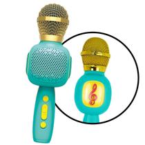 Microfone Karaokê Infantil Recarregável Azul DMT6870 - Dm Toys Microfone Karaokê Infantil Recarregável Azul DMT6870 - Dm Toys